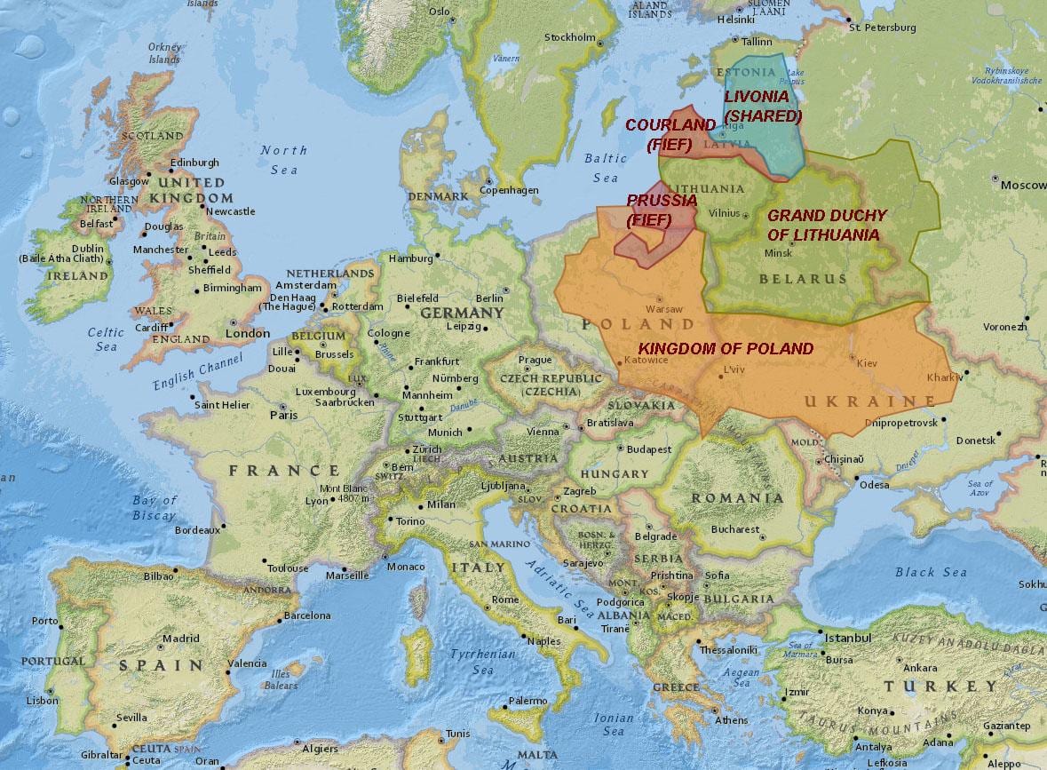 Mapa da Lituânia história