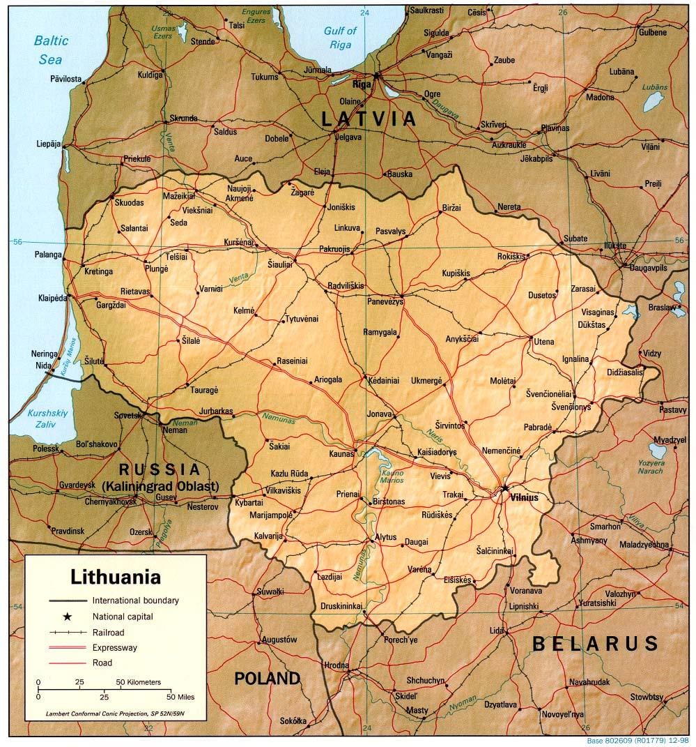 Mapa da Lituânia