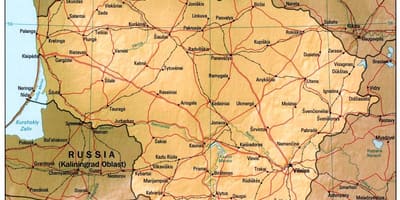 Mapa da Lituânia 1900